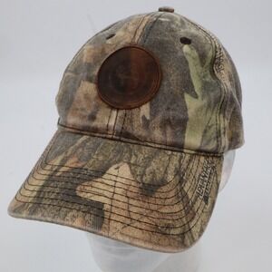 Advantage Timber Camouflage Hat Mens OS Brown Leather Clydesdale Patch Snapback